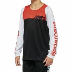 100% R-Core Langarm Trikot Kinder Schwarz/rot