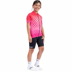 Alé Cycling Alé Cycling Bubble Kurzarm Trikot Kinder Rot/pink