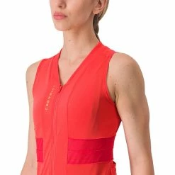 Castelli Anima 4 Kurzarm Trikot Damen Rot -Cityräder magasin en ligne castelli anima 4 sleeveless jersey women hibiscus soft orange 3