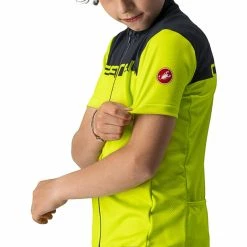 Castelli Neo Prologo Trikot Kinder Gelb/blau -Cityräder magasin en ligne castelli neo prologo jersey kids electric lime savile blue 4