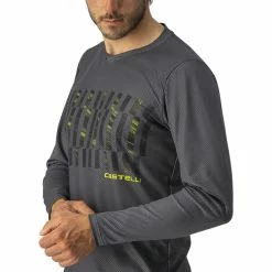 Castelli Trail Tech Langarm Tee Herren Grau -Cityräder magasin en ligne castelli trail tech longsleeve tee men dark gray black electric lime 3