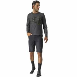 Castelli Trail Tech Langarm Tee Herren Grau -Cityräder magasin en ligne castelli trail tech longsleeve tee men dark gray black electric lime 4