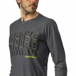 Castelli Trail Tech Langarm Tee Herren Grau -Cityräder magasin en ligne castelli trail tech longsleeve tee men dark gray black electric lime 5