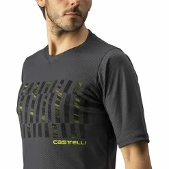 Castelli Trail Tech Tee Herren Grau -Cityräder magasin en ligne castelli trail tech tee men dark gray black electric lime 5