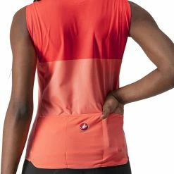 Castelli Velocissima Ärmelloses Trikot Damen Rot/pink -Cityräder magasin en ligne castelli velocissima sleeveless jersey women coral flash brilliant pink 4
