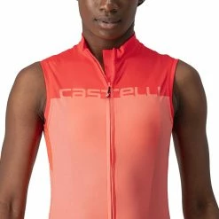 Castelli Velocissima Ärmelloses Trikot Damen Rot/pink -Cityräder magasin en ligne castelli velocissima sleeveless jersey women coral flash brilliant pink 5