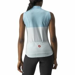 Castelli Velocissima Ärmelloses Trikot Damen Weiß/blau -Cityräder magasin en ligne castelli velocissima sleeveless jersey women light acqua skylight 2