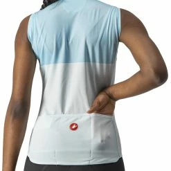 Castelli Velocissima Ärmelloses Trikot Damen Weiß/blau -Cityräder magasin en ligne castelli velocissima sleeveless jersey women light acqua skylight 3