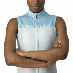 Castelli Velocissima Ärmelloses Trikot Damen Weiß/blau -Cityräder magasin en ligne castelli velocissima sleeveless jersey women light acqua skylight 4