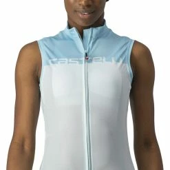 Castelli Velocissima Ärmelloses Trikot Damen Weiß/blau -Cityräder magasin en ligne castelli velocissima sleeveless jersey women light acqua skylight 5