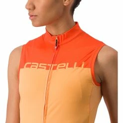 Castelli Velocissima Kurzarm Trikot Damen Orange -Cityräder magasin en ligne castelli velocissima sleeveless jersey women soft orange scarlet lava 3
