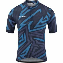 Cube ATX CMPT Kurzarm Trikot Mit Durchgehendem Reißverschluss Herren Blau