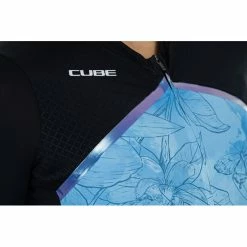 Cube Blackline Kurzarm Trikot Damen Blau -Cityräder magasin en ligne cube blackline ss jersey women blue pattern 4