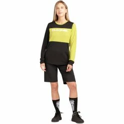 Dakine Thrilluim Langarm Trikot Damen Schwarz/gelb -Cityräder magasin en ligne dakine thrilluim long sleeved jersey women green 3