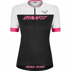 Dynafit Ride Light Kurzarm Tee Mit 1/2 Reißverschluss Damen Schwarz/weiß