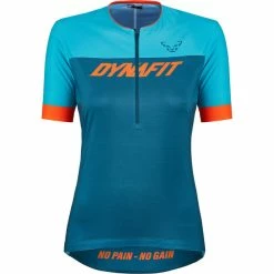 Dynafit Ride Light Kurzarm Tee Mit 1/2 Reißverschluss Damen Petrol/blau