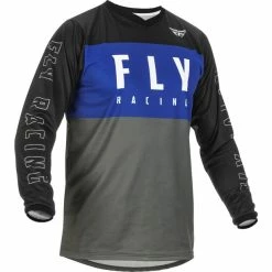 Fly Racing F-16 Langarm Trikot Kinder Blau/grau