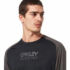 Oakley Factory Pilot MTB II Langarm Trikot Herren Schwarz/grau -Cityräder magasin en ligne oakley factory pilot mtb ii ls jersey men black forged iron 6