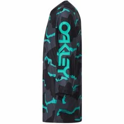 Oakley Ride Free Langarm Trikot Herren Schwarz/türkis -Cityräder magasin en ligne oakley ride free ls jersey men b1b camo black mint grey 3