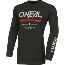 O'Neal Element Langarm Baumwoll-Trikot Herren Schwarz/grau