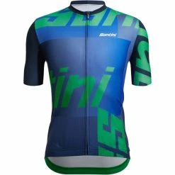 Santini Karma Logo Kurzarm Trikot Herren Blau