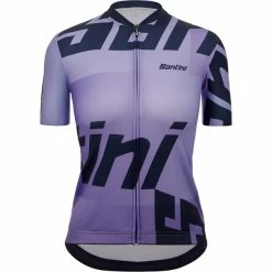 Santini Karma Logo Kurzarm Trikot Damen Lila