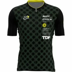 Santini Arenberg Kurzarm Trikot Tour De France Official Herren Oliv/schwarz