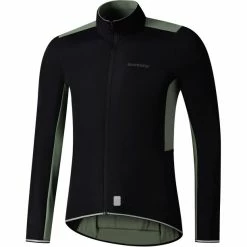 Shimano Evolve Wind Insulated Langarm Trikot Herren Schwarz/oliv