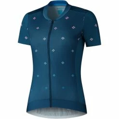 Shimano Sagami Kurzarm Zip Trikot Damen Blau