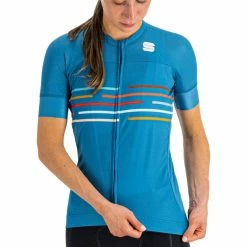 Sportful Vélodrome Kurzarm-Trikot Damen Blau