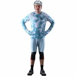 Troy Lee Designs Flowline Langarm Trikot Herren Blau/weiß -Cityräder magasin en ligne troy lee designs flowline short sleeved jersey men green camo 3