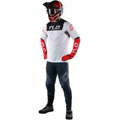 Troy Lee Designs Sprint Langarm Trikot Herren Weiß -Cityräder magasin en ligne troy lee designs sprint ls jersey men fractura charcoal glo red 3