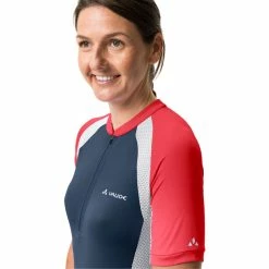VAUDE Advanced IV Trikot Damen Blau/rot -Cityräder magasin en ligne vaude advanced iv tricot women flame 6