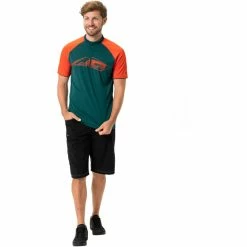 VAUDE Altissimo Pro Kurzarm Shirt Herren Petrol/orange -Cityräder magasin en ligne vaude altissimo pro ss shirt men mallard green 5