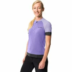 VAUDE Altissimo Q-Zip Kurzarmshirt Damen Lila -Cityräder magasin en ligne vaude altissimo q zip ss shirt women limonium 3