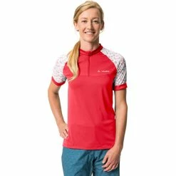 VAUDE Ledro Print Kurzarm Shirt Damen Rot -Cityräder magasin en ligne vaude ledro print ss shirt women flame 3