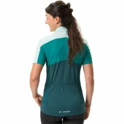 VAUDE Matera Kurzarm Full-Zip Trikot Damen Grün -Cityräder magasin en ligne vaude matera full zip ss tricot women mallard green 4