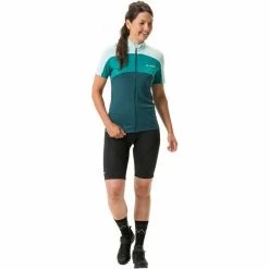 VAUDE Matera Kurzarm Full-Zip Trikot Damen Grün -Cityräder magasin en ligne vaude matera full zip ss tricot women mallard green 5