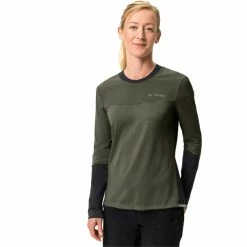 VAUDE Moab Pro Langarmshirt Damen Oliv -Cityräder magasin en ligne vaude moab pro ls shirt women khaki 3