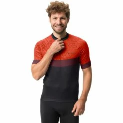 VAUDE Posta Kurzarmtrikot Mit 1/2 Reißverschluss Herren Grau/rot -Cityräder magasin en ligne vaude posta half zip ss tricot men glowing red 3
