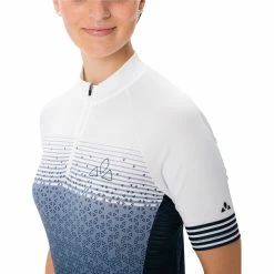 VAUDE Posta Half-Zip Trikot Damen Weiß/blau -Cityräder magasin en ligne vaude posta half zip tricot women white 3
