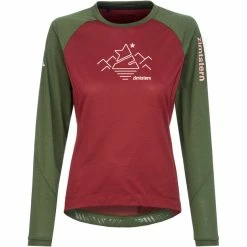 Zimtstern PureFlowz Langarmshirt Damen Rot/oliv