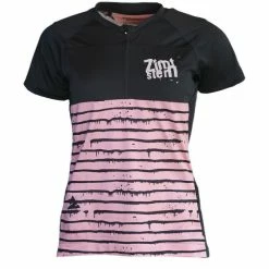 Zimtstern TechZonez Halfzip Kurzarm Shirt Damen Schwarz/pink